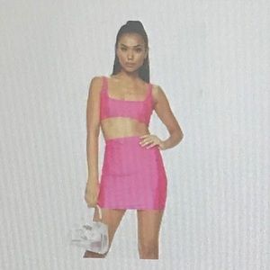 Missguided Pink 2 piece skirt set